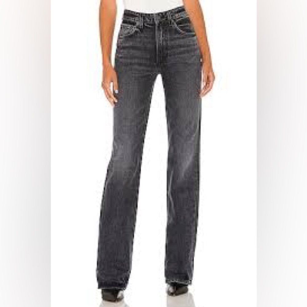 Free People/We The Free French Girl Flare Jeans, "Misty Black" Wash, Size 28 EUC